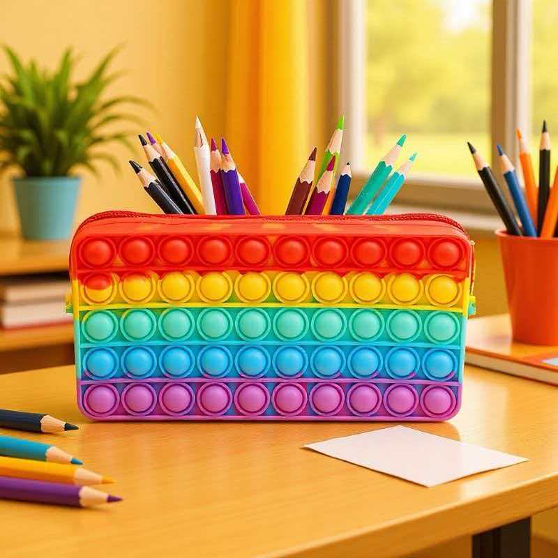 Rainbow Pencil Case Silicone P - Sports Equipment For Schools ulasan dan harga