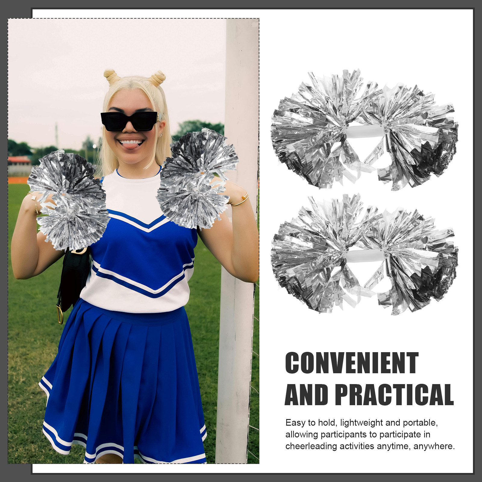 4Pcs Large Metallic Cheerleadi - Cheerleading Pom Pom ulasan dan harga