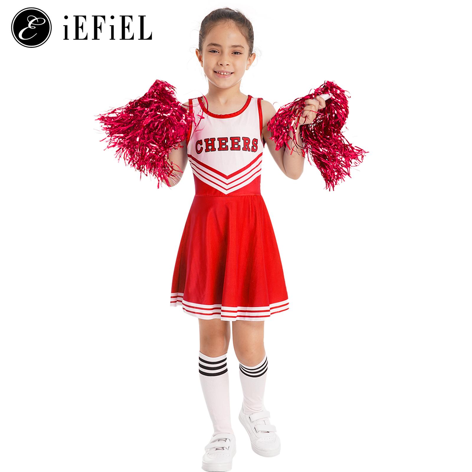 Girls Cheerleader Costume Slee - Cheerleading Pom Pom ulasan dan harga