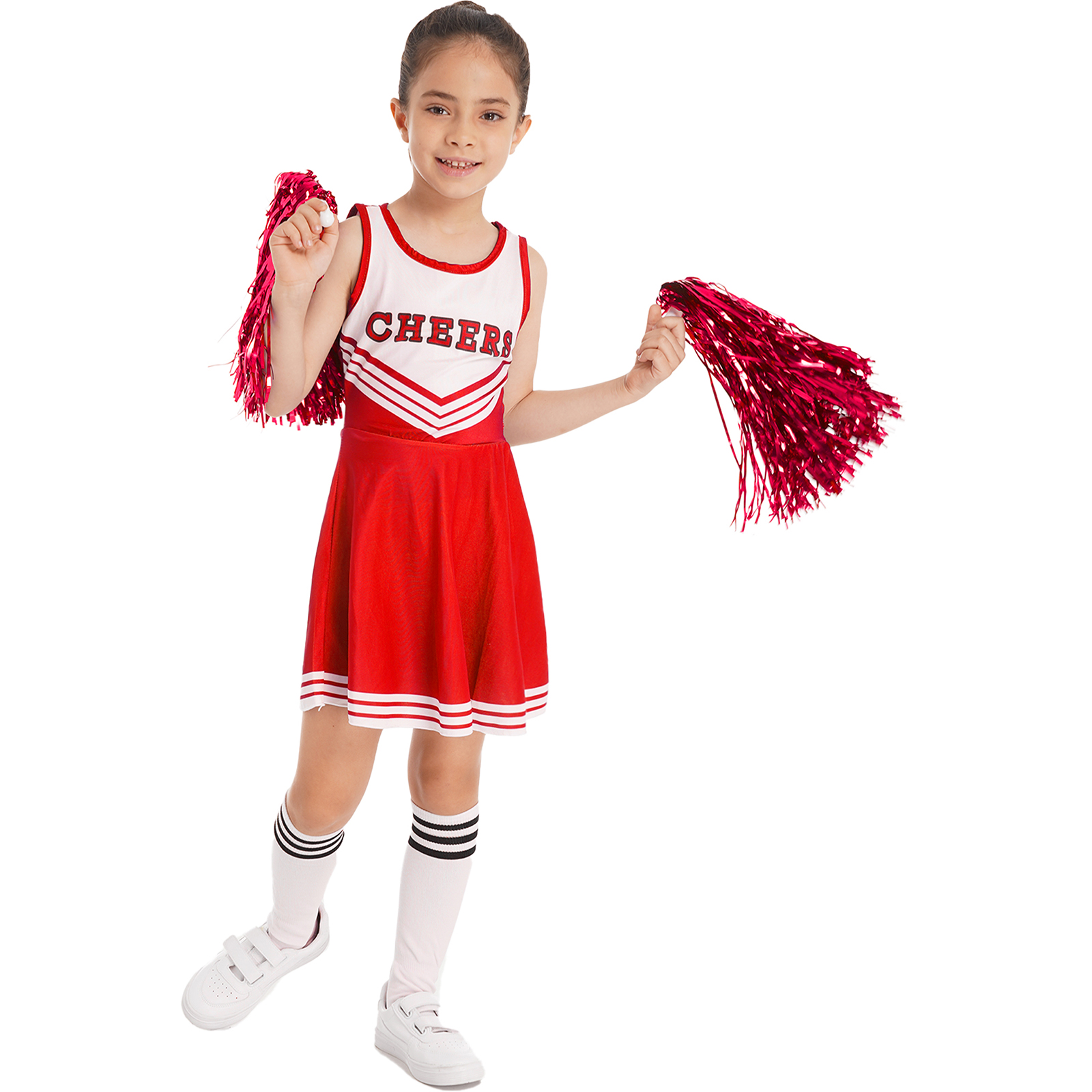 Girls Cheerleader Costume Slee - Cheerleading Pom Pom ulasan dan harga