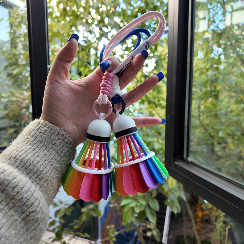 3D Printed Badminton Keychain  - Sports Equipment In Chinese ulasan dan harga