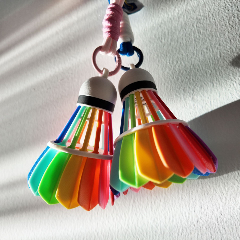 3D Printed Badminton Keychain  - Sports Equipment In Chinese ulasan dan harga