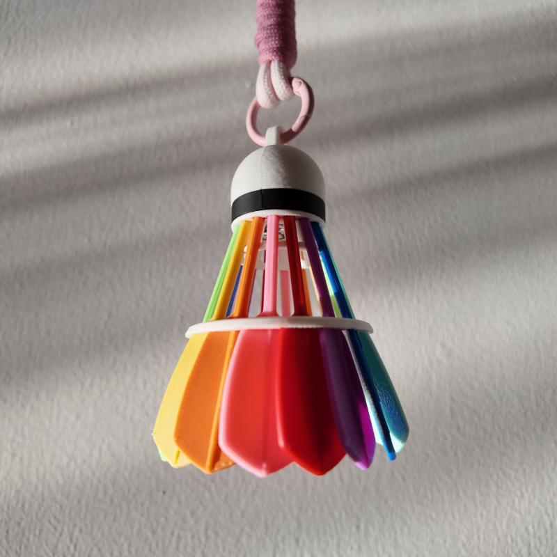 3D Printed Badminton Keychain  - Sports Equipment In Chinese ulasan dan harga