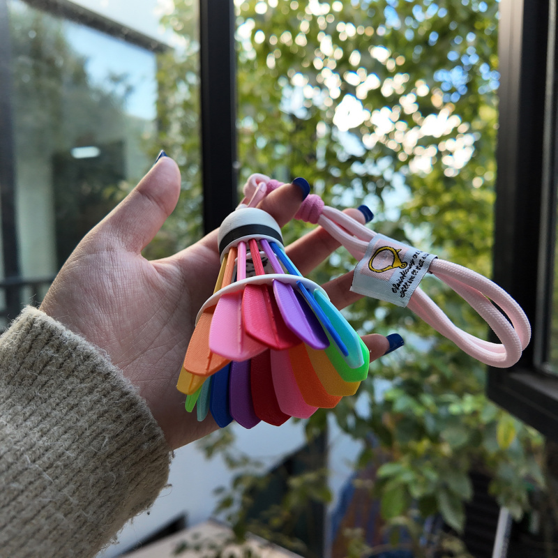 3D Printed Badminton Keychain  - Sports Equipment In Chinese ulasan dan harga