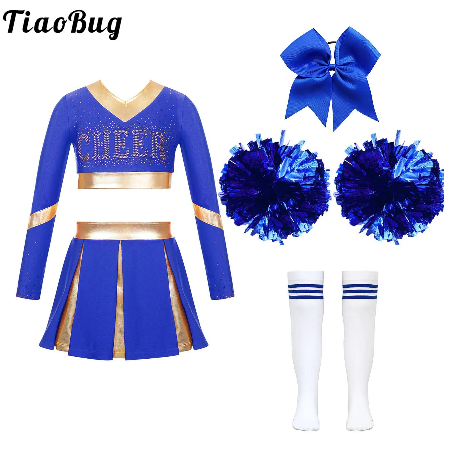Girls Cheer Leader Costume Out - Cheerleading Pom Pom ulasan dan harga