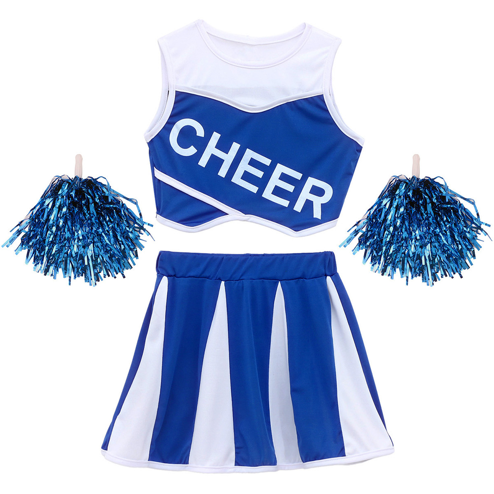 Kids Girls Cheer Squad Outfit  - Cheerleading Pom Pom ulasan dan harga