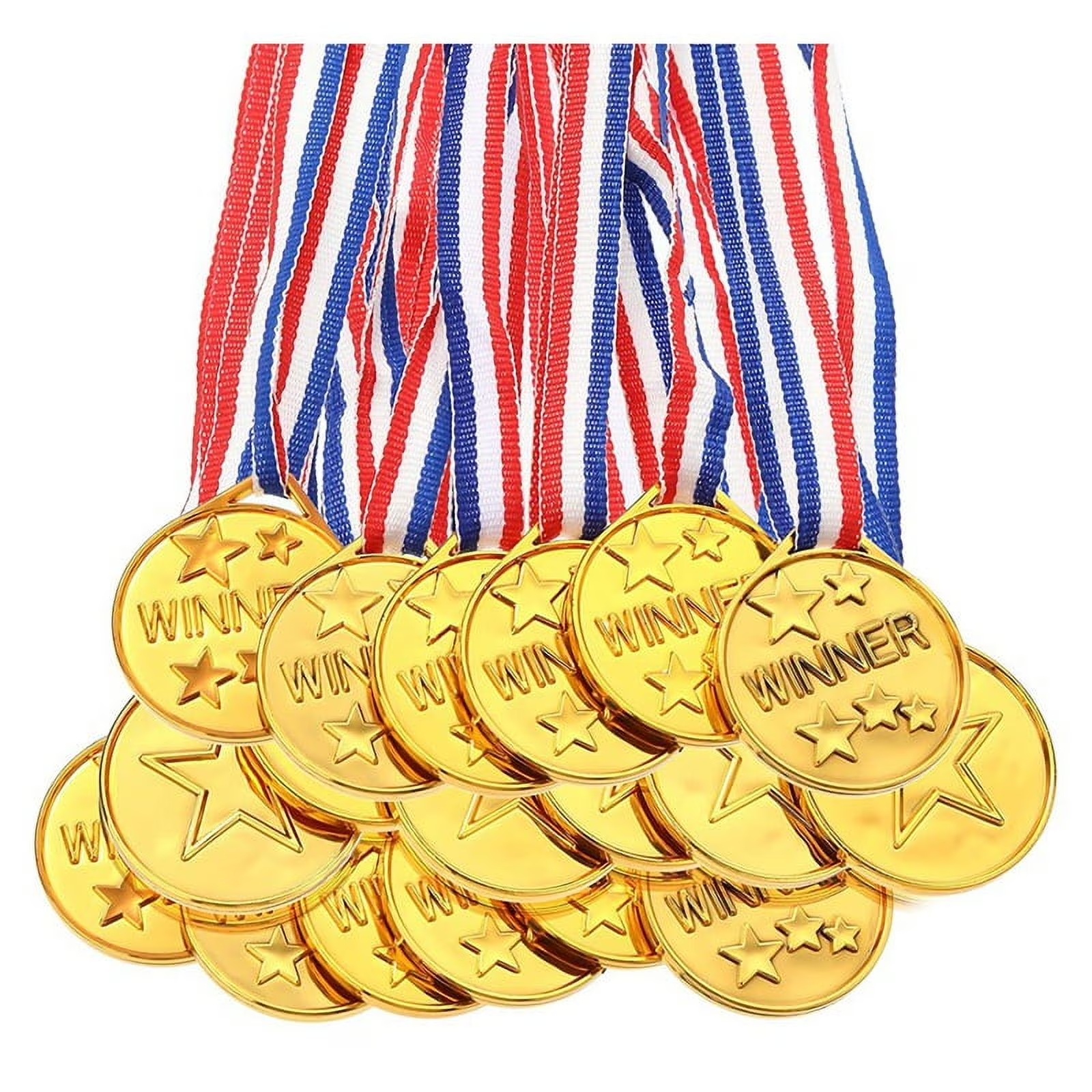 30Pcs Plastic Gold Winners Med - Sports Equipment For Schools ulasan dan harga